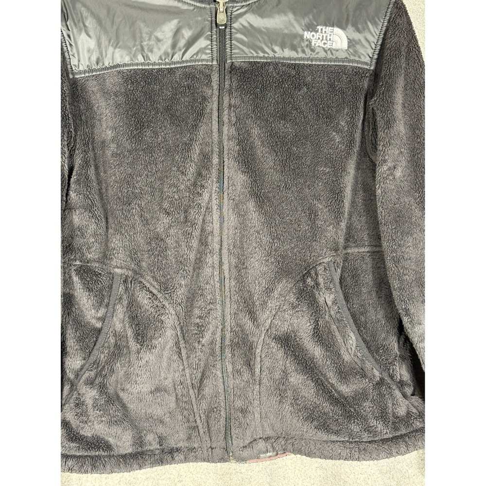 The North Face Osito Hooded Fleece Jacket Womens Medium Black Full Zip Hoody - Picture 2 of 8